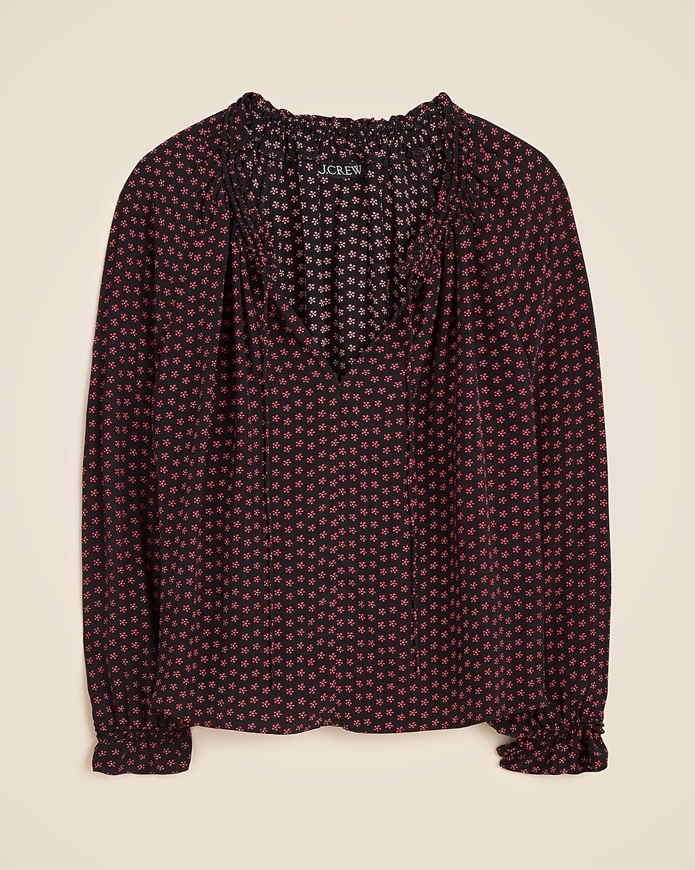 Popover top in ditsy floral crepe de chine | J. Crew US
