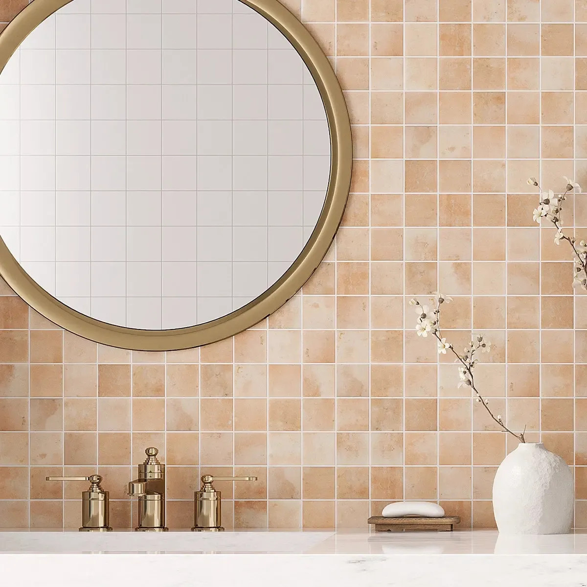 Sagrada Recycled Glass Clay Square Mosaic Tile | Tile Club | Tile Club