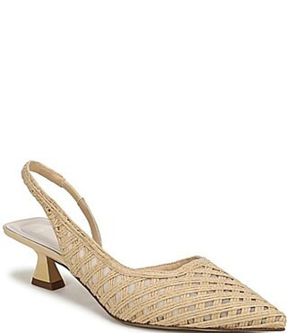Sarto by Franco Sarto Devin Woven Pointed Toe Slingback Kitten Heel Pumps - 6 | Dillard's
