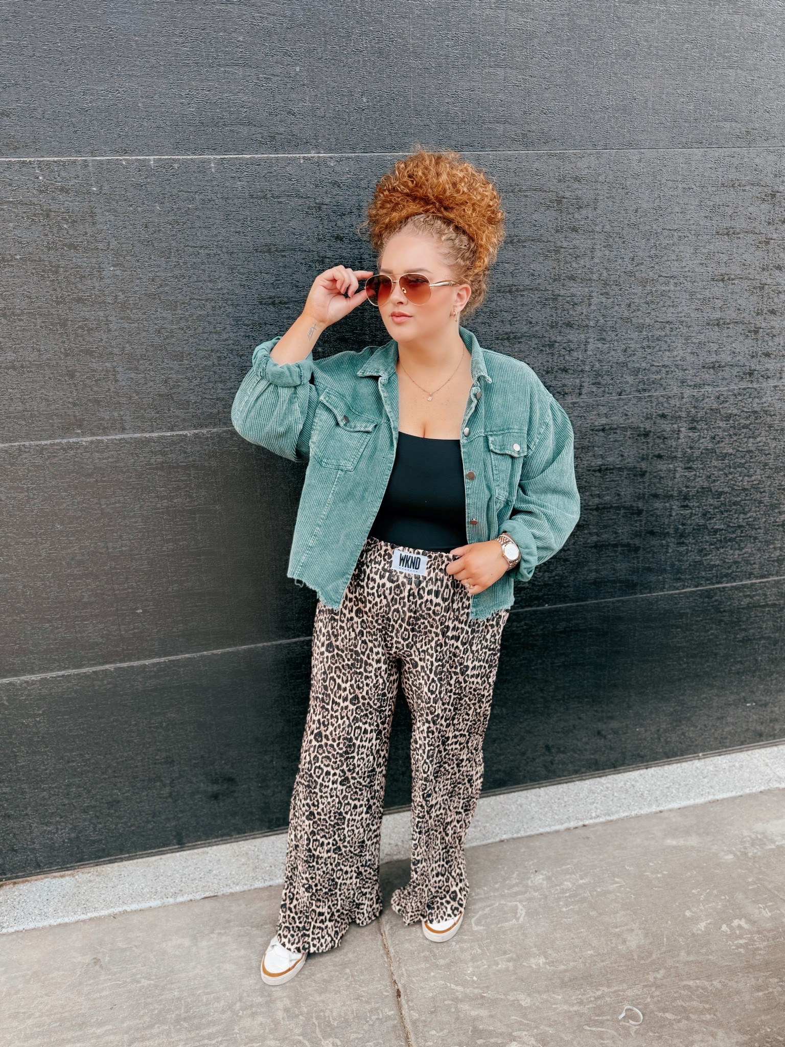 Leopard prints + fall layers = my kind of cozy 🍂 Loving how this cropped green jacket pairs with my favorite leopard pants for all the autumn vibes!🥰 statement pants | wknd chasers leopard pants | leopard pants | leopard pants outfit | fall travel outfit | nike sneakers | fall sneakers | neutral sneakers | white sneakers | amazon black tank top | green jacket | Amazon green jacket | dopamine dressing | amazon fashion | amazon finds | amazon look | amazon outfit | fall outfit | fall look | fall fashion | fall finds | fall outfit inspo | fall fashion inspo | fall 2025 | fall trip | fall vacation | sunglasses | amazon sunglasses | leopard pants | cropped green jacket | fall outfit | cozy fall style | Park City fashion | autumn layering | fall colors | trendy fall looks | weekend outfit inspo | casual chic outfit | fall street style | seasonal wardrobe | stylish fall outfit | mountain town fashion | cozy layers | fall wardrobe essentials | Park City autumn | fall outfit ideas | fashion blogger style | chic fall ensembles

#LTKMidsize #LTKSaleAlert #LTKFallSale