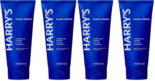 Harry's Shaving Cream for Men with Aloe and Eucalyptus - 6 oz - Conditions Skin and Softens Facial Hair for Shaving - Safe-for Sensitive Skin,(Pack of 4) | Amazon (US)