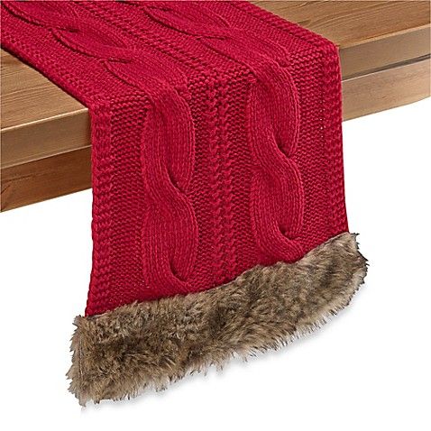 Cozy Claus Table Runner in Red | Bed Bath & Beyond