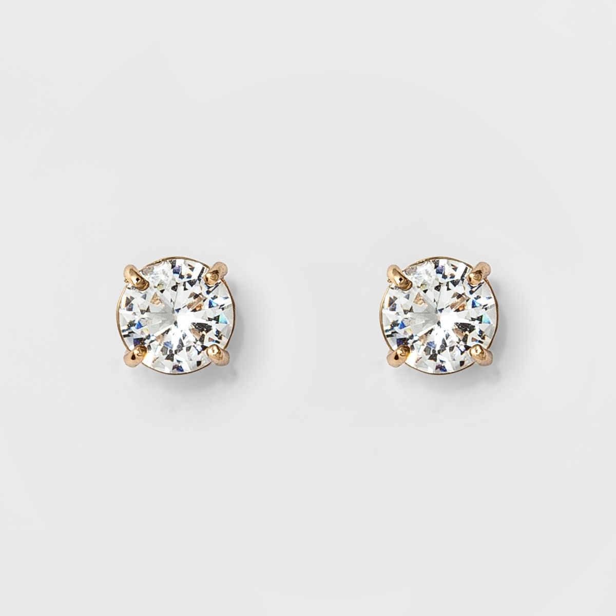 Women's Round Crystal Stud Earring - A New Day™ Gold | Target