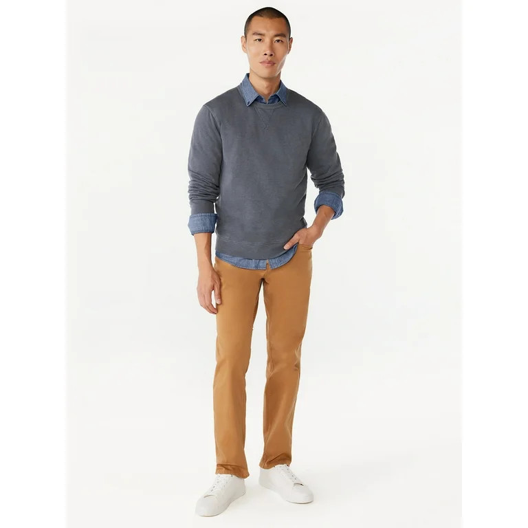 Free Assembly Men's Chambray Shirt with Long Sleeves, Sizes XS-3XL | Walmart (US)