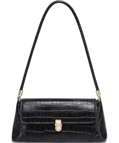 WSRYDJDL Shoulder Bags for Women Vintage Handbag Retro Classic Small Purse Cute Hobo Tote Handbag Mini Clutch Purse (Crocodile-Black) | Amazon (US)