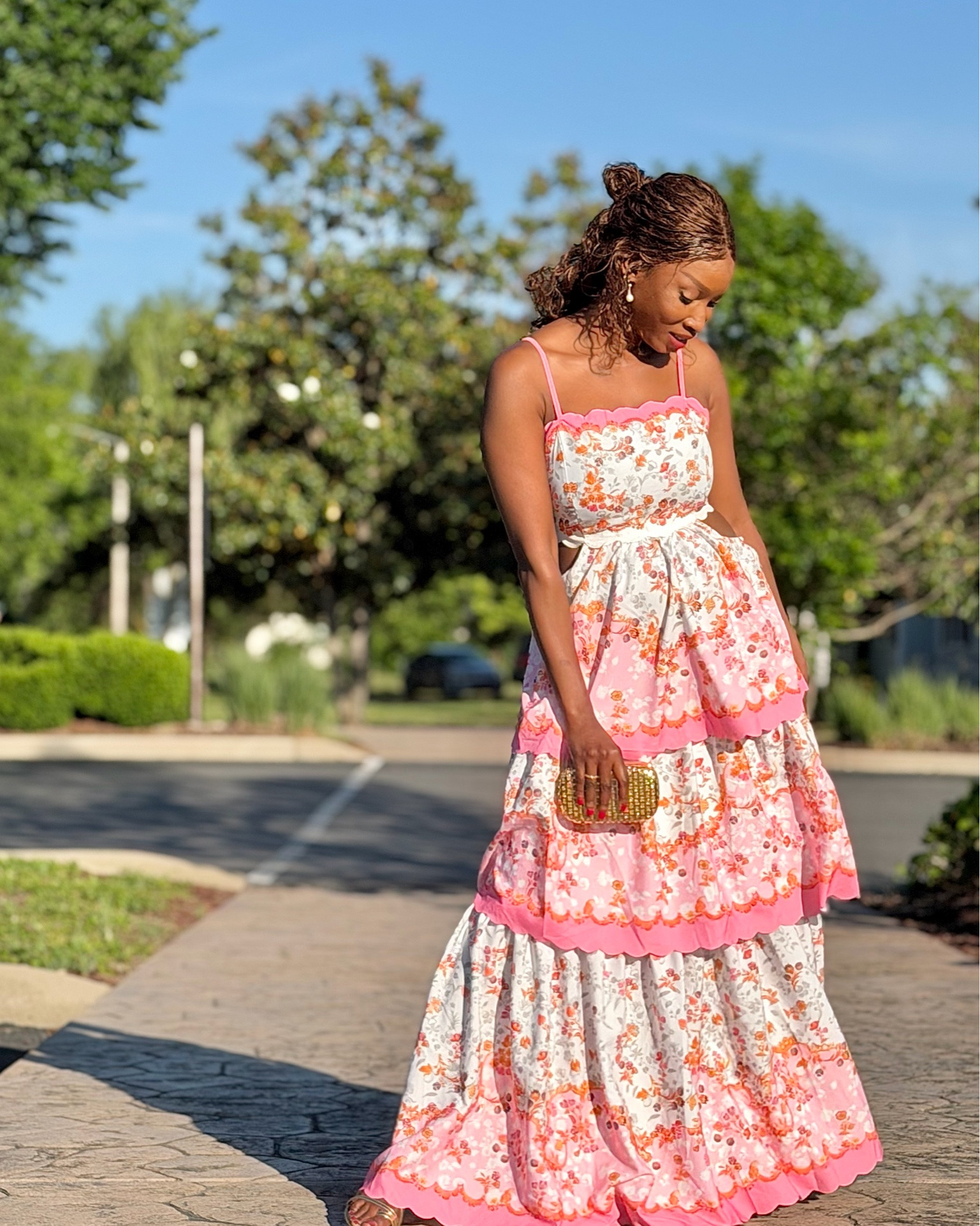 Summer maxi dress. 
Turn heads in this gorgeous floral dress. It sleeveless with tie strings. Flattering cut out back. This tiered long dress is a show stopper! 

Perfect for garden parties in the summer, cruise vacation to the tropical islands, resort dress. 

A few pieces left, grab your size! 
#swabridges #maxidress #summerdress

#LTKgrwm #LTKootd #LTKPetite
