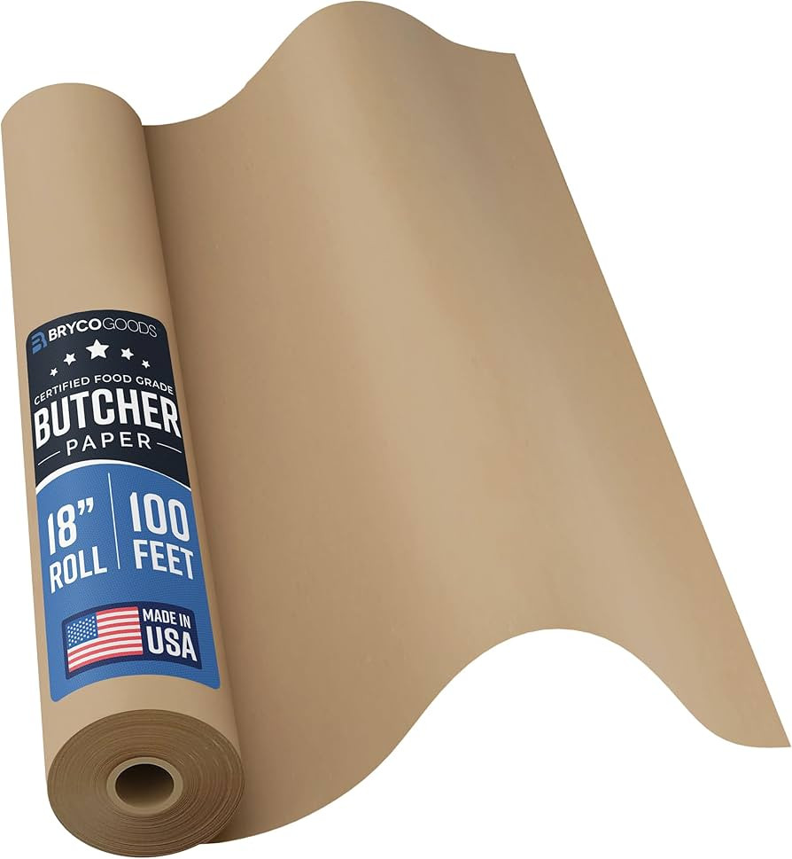 Brown Kraft Butcher Paper Roll - 18 Inch x 100 Feet - USA Made - Food-Grade Paper for Wrapping an... | Amazon (US)