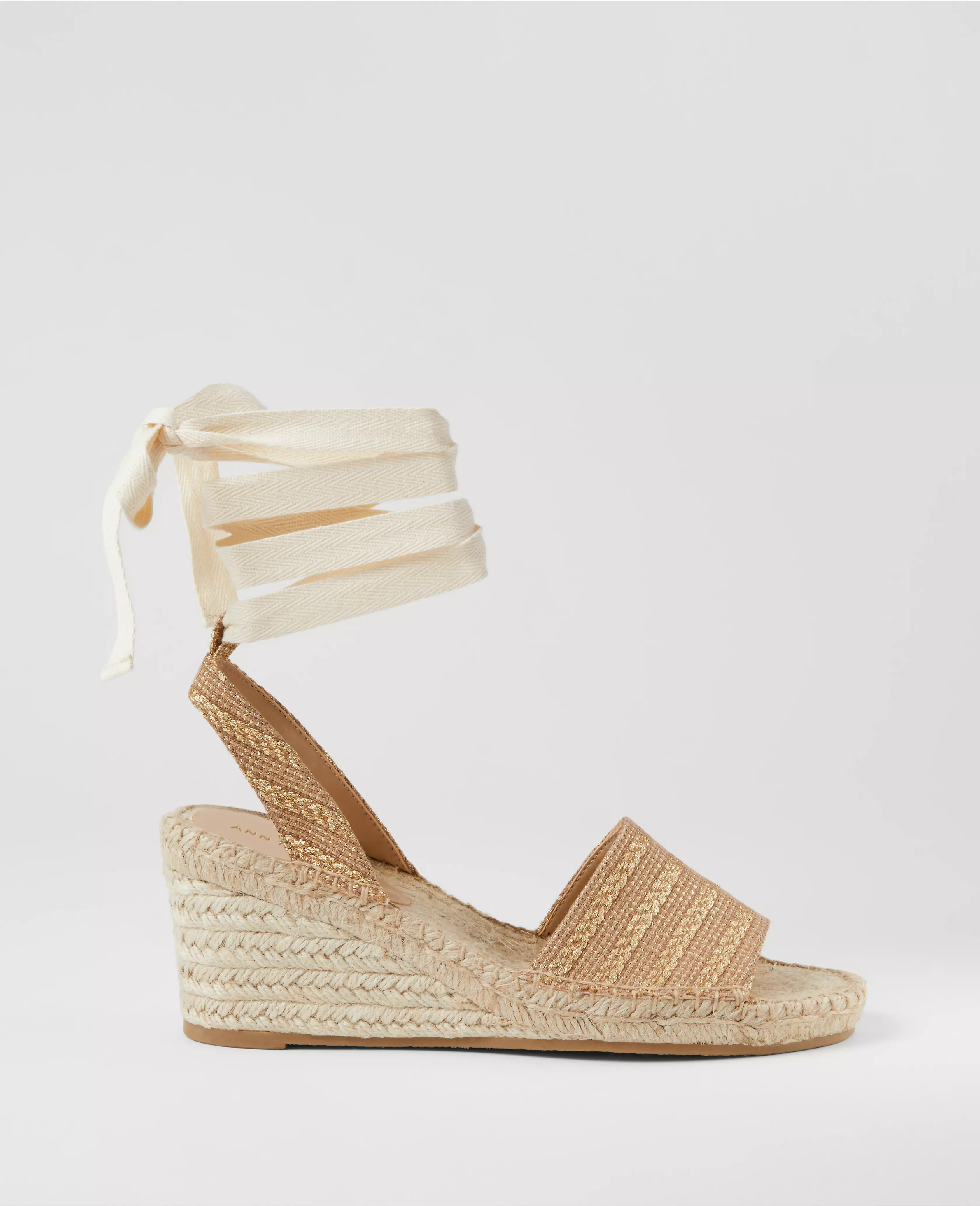 Tweed Lace-Up Espadrille Wedge Sandals | Ann Taylor