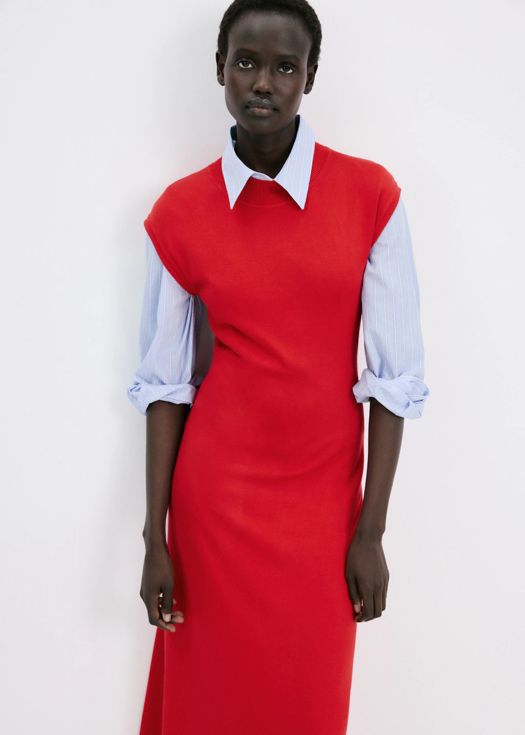 Perkins-neck knitted dress | MANGO (UK)