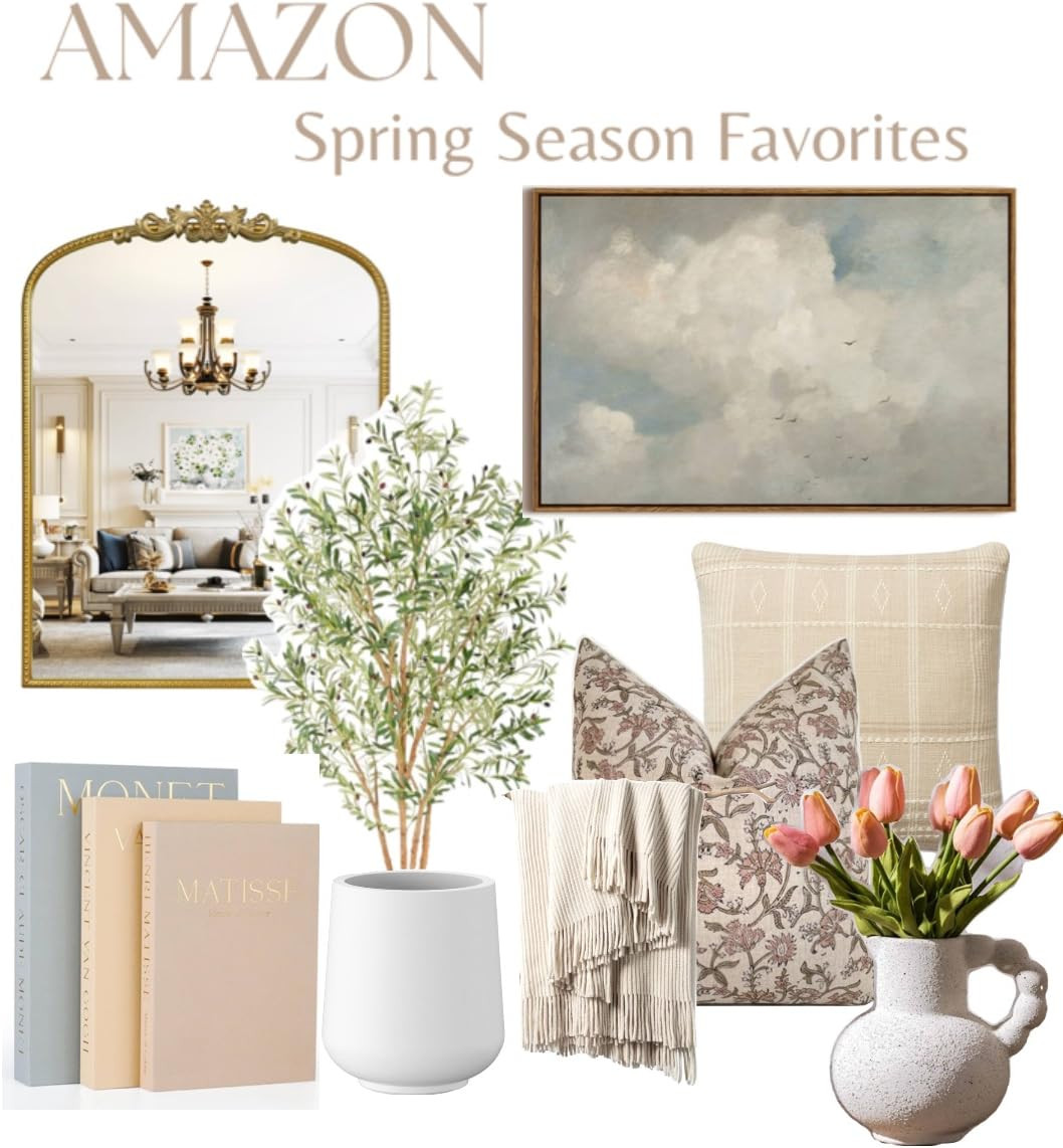 Rustic Farmhouse Flower Large Ceramic Vase, Vintage Pampas Grass Vase, Antique White Decorative Ceramic Flower Vase for Home Decor, Table, Living Room, Entryway, Wedding - Distressed Design, 6.9 Inch | Amazon (US)