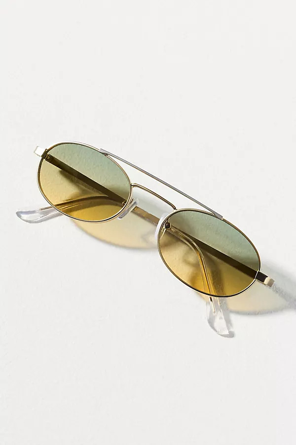 I-SEA Slim Mixed Metal Sunglasses | Anthropologie (US)
