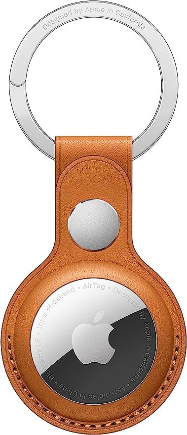 Apple AirTag Leather Key Ring - Golden Brown | Amazon (US)