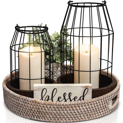 Rustic Farmhouse Lantern Decor - Stylish Decorative Lantern For Your Living Room, Mantel, Or Kitchen Table - Add A Modern, Upscale Aesthetic To Your E | Wayfair North America