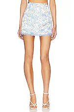 MORE TO COME Helena Mini Skirt in Blue Multi from Revolve.com | Revolve Clothing (Global)