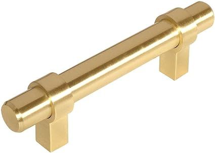 10 Pack - Cosmas 161-3BB Brushed Brass Euro Style Cabinet Bar Handle Pull - 3" Inch (76mm) Hole C... | Amazon (US)