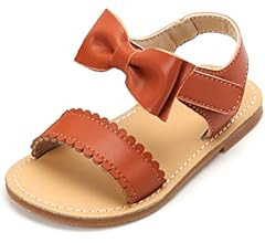Felix & Flora Toddler Girl Sandals - Flower Girl Dress Shoes Open Toe Little Kid Summer Flats | Amazon (US)