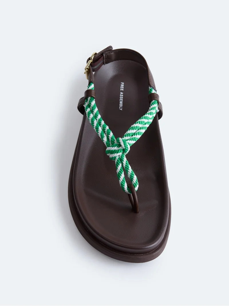 Free Assembly Women's Rope Footbed Sandals | Walmart (US)