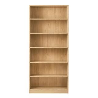 StyleWell Braxten 71 in. Oak Wood 6 -Shelf Basic Bookcase with Adjustable Shelves 07701AT - The H... | The Home Depot