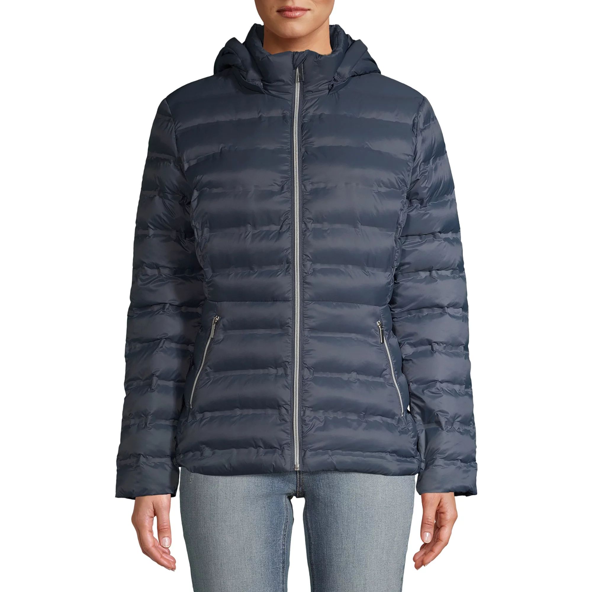 Time and Tru Women's Packable Puffer Jacket with Hood | Walmart (US)