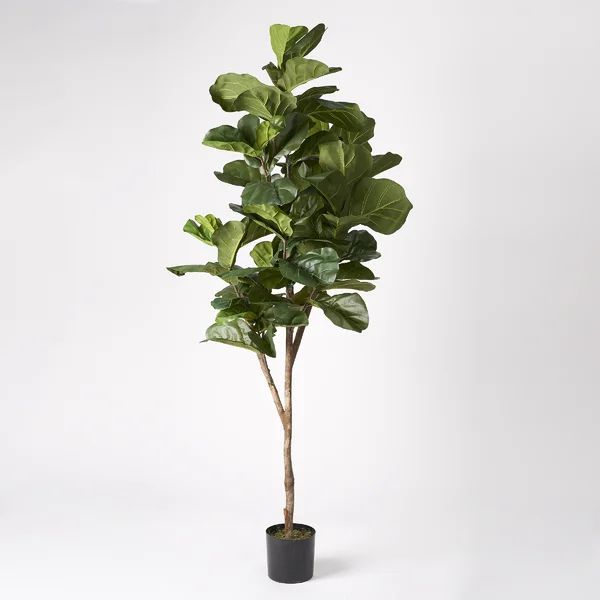 82.5'' Faux Fiddle Leaf Fig Tree in Pot | Wayfair North America