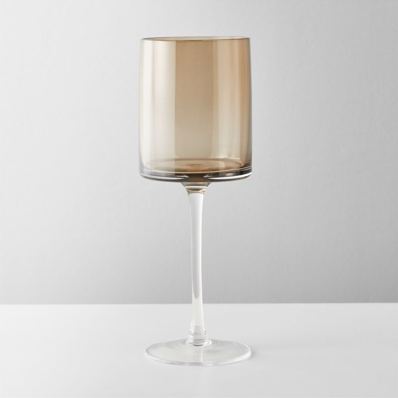 Porsha Smoked Modern White Wine Glass + Reviews | CB2 | CB2