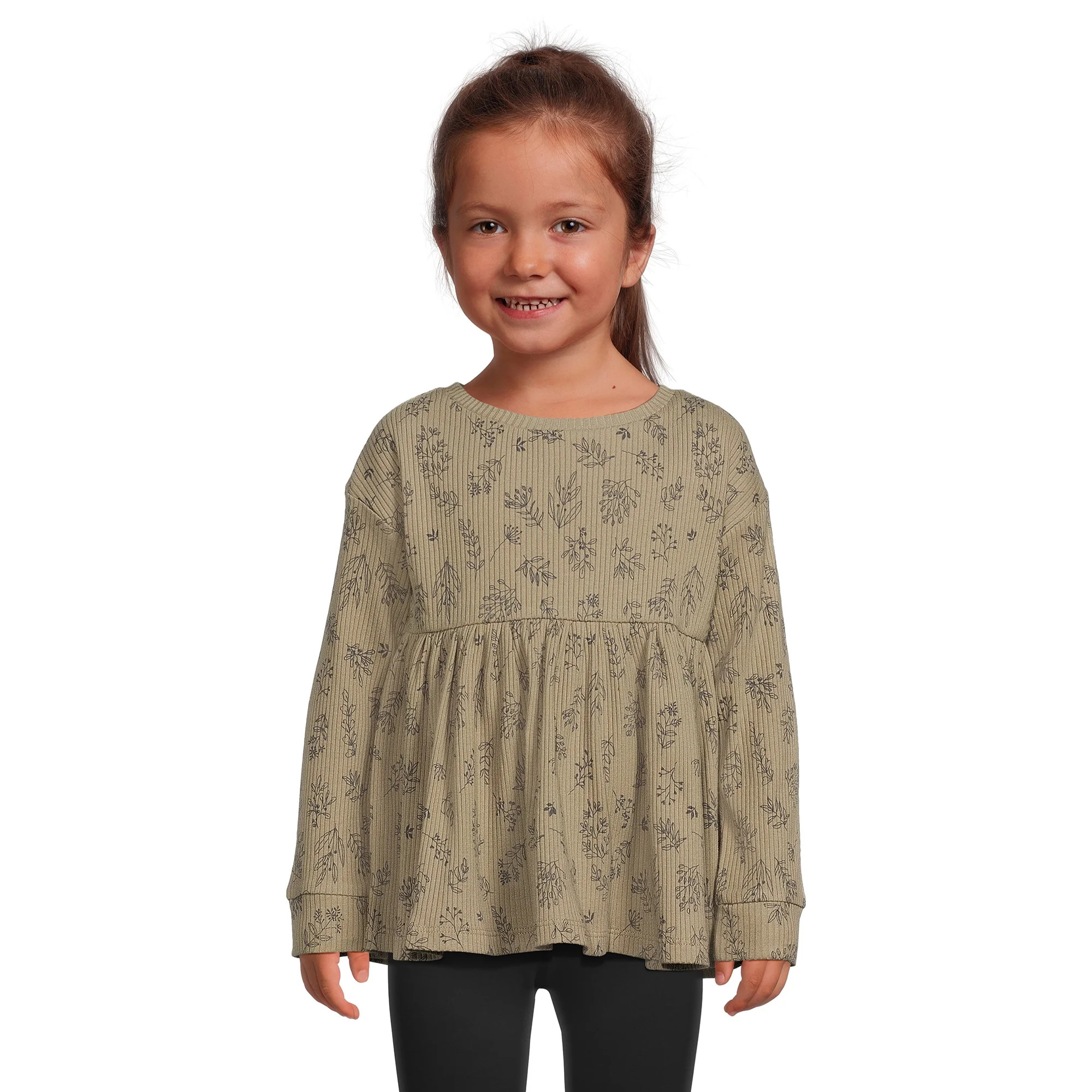 easy-peasy Toddler Girl Long Sleeve Babydoll Top, Sizes 12 Months-5T | Walmart (US)