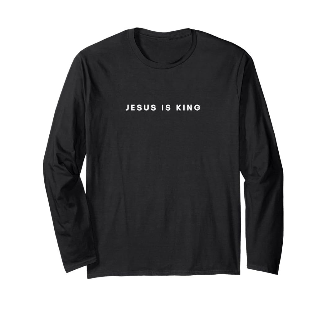 Jesus Is King - Bold, Modern Christian Tee Long Sleeve T-Shirt | Amazon (US)
