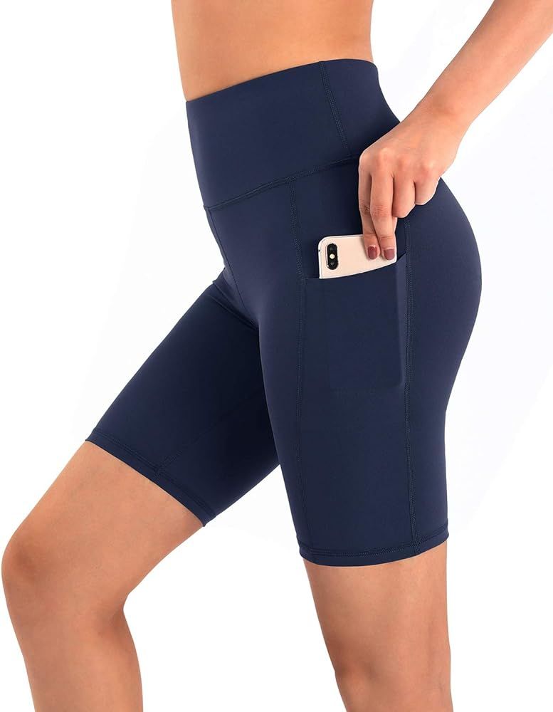 Promover High Waist Yoga Shorts for Women with Pockets Non See-Through Workout Running Pants | Amazon (US)