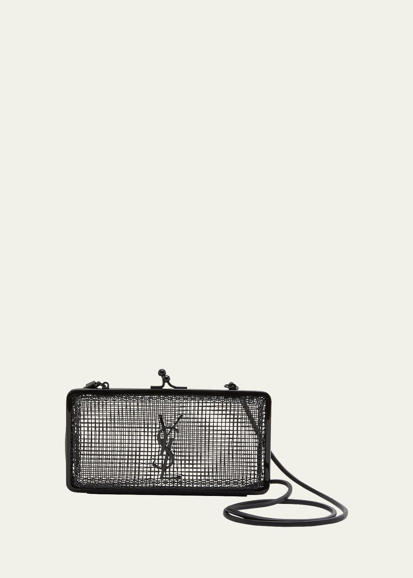 Saint Laurent YSL Monogram Evening Cage Crossbody Bag in Metal | Bergdorf Goodman
