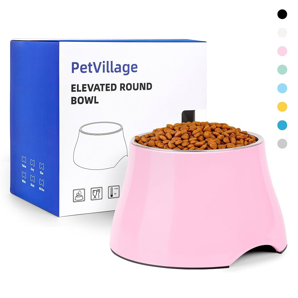 Dog Bowls,Cone Friendly Non Slip Single Dog Bowl with Stainless Steel Inner, Raised Bowls for Sma... | Amazon (US)