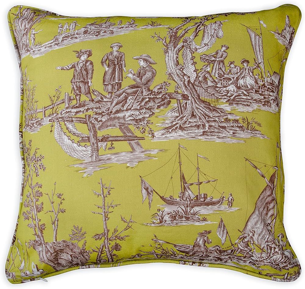 Maison d' Hermine Calais - Celery 100% Cotton Decorative Pillow Cover for Couch Sofa Cushion Cove... | Amazon (US)