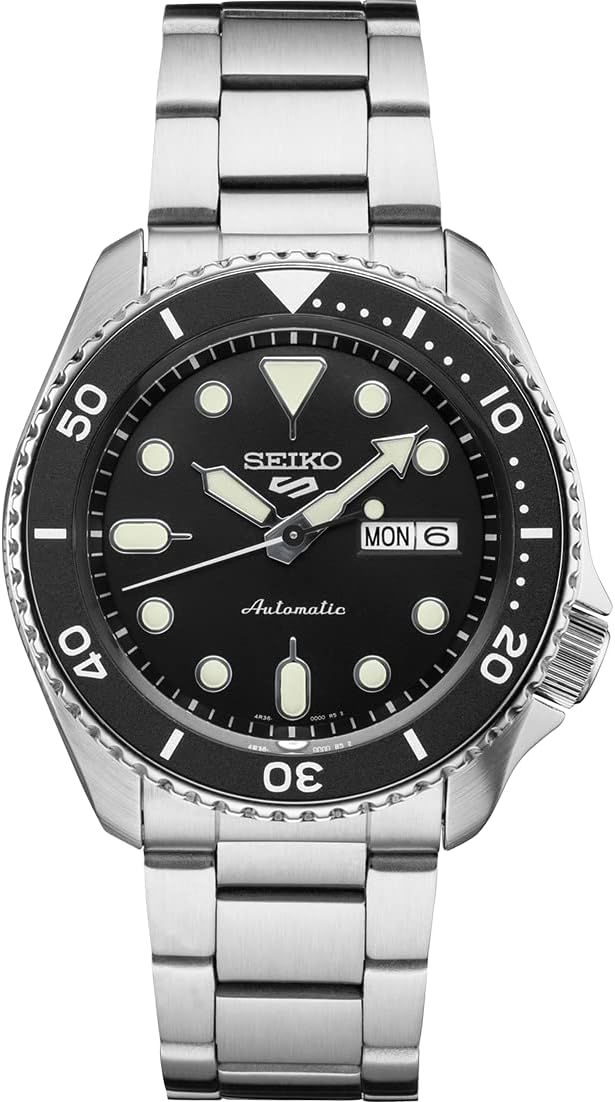 SEIKO Automatic Watch for Men - 5 Sports - Day/Date Calendar, LumiBrite Hands and Markers, and Ro... | Amazon (US)