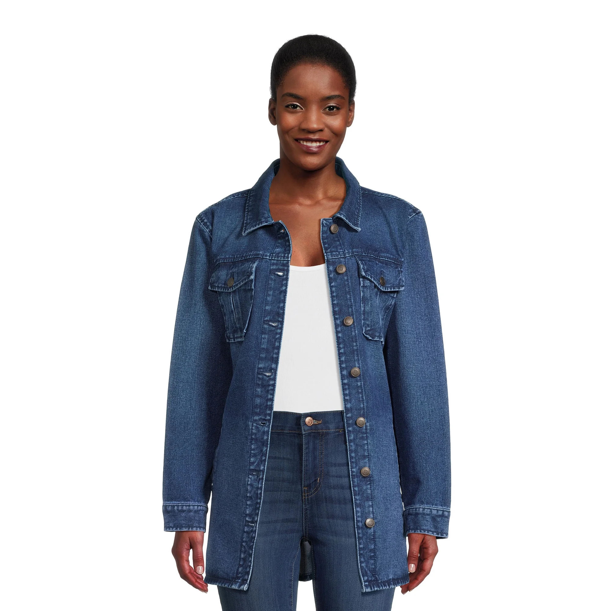 Time and Tru Women's Belted Jean Jacket | Walmart (US)