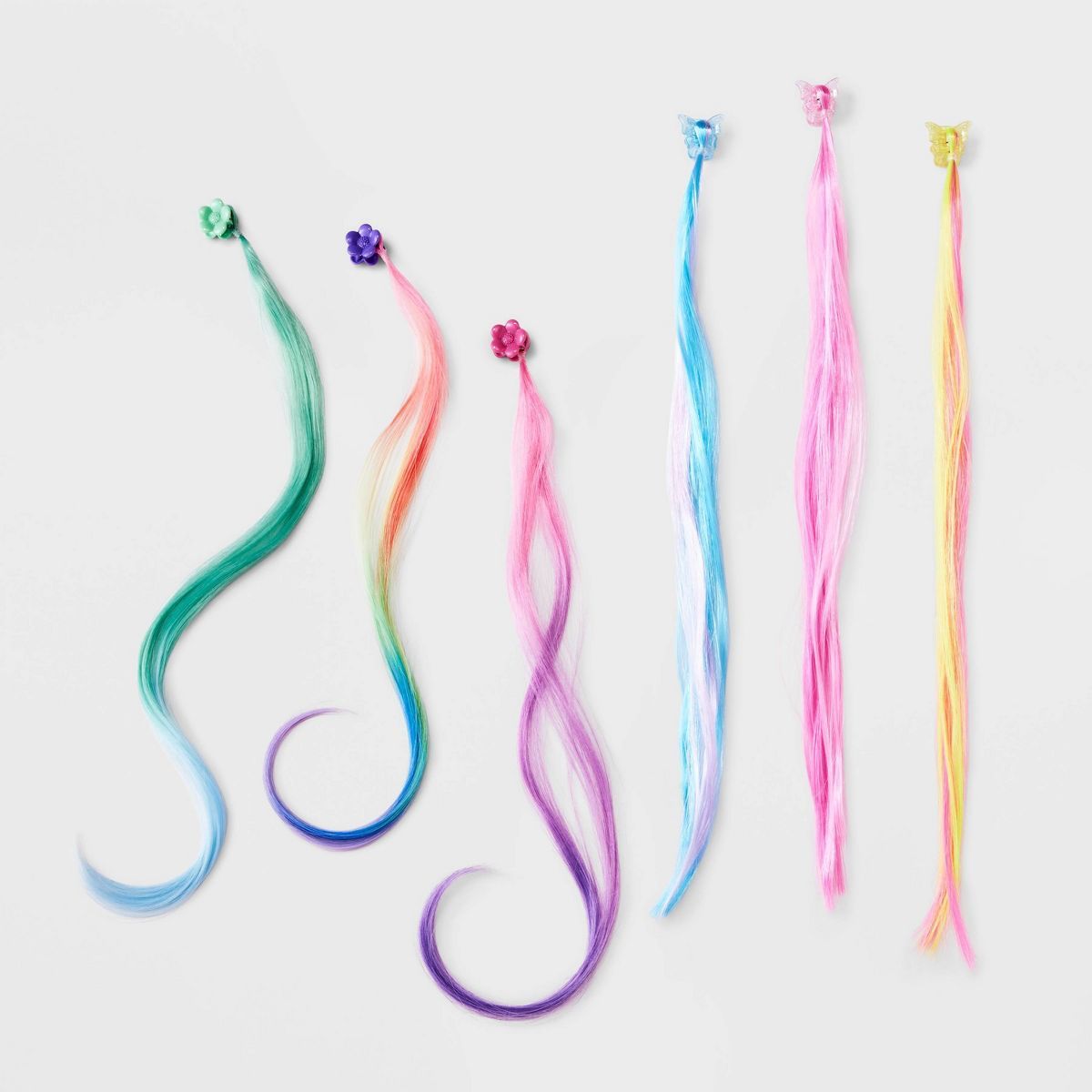 Girls' 6pk Faux Hair Claw Clips - Cat & Jack™ | Target