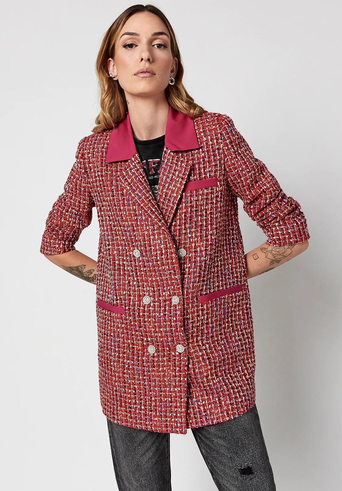 Pink Yarrow Brielle Blazer - JK0586H | Buffalo David Bitton