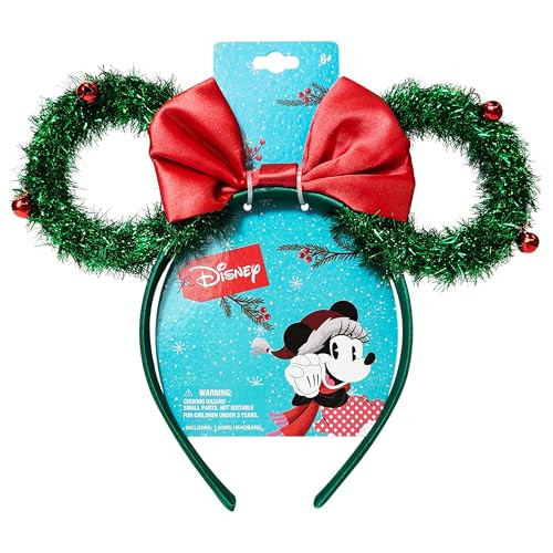 LUV HER Disney Minnie Mouse Ears Christmas Tinsel and Jingle Bells Headband for Girls, Ages 3+ | Amazon (US)