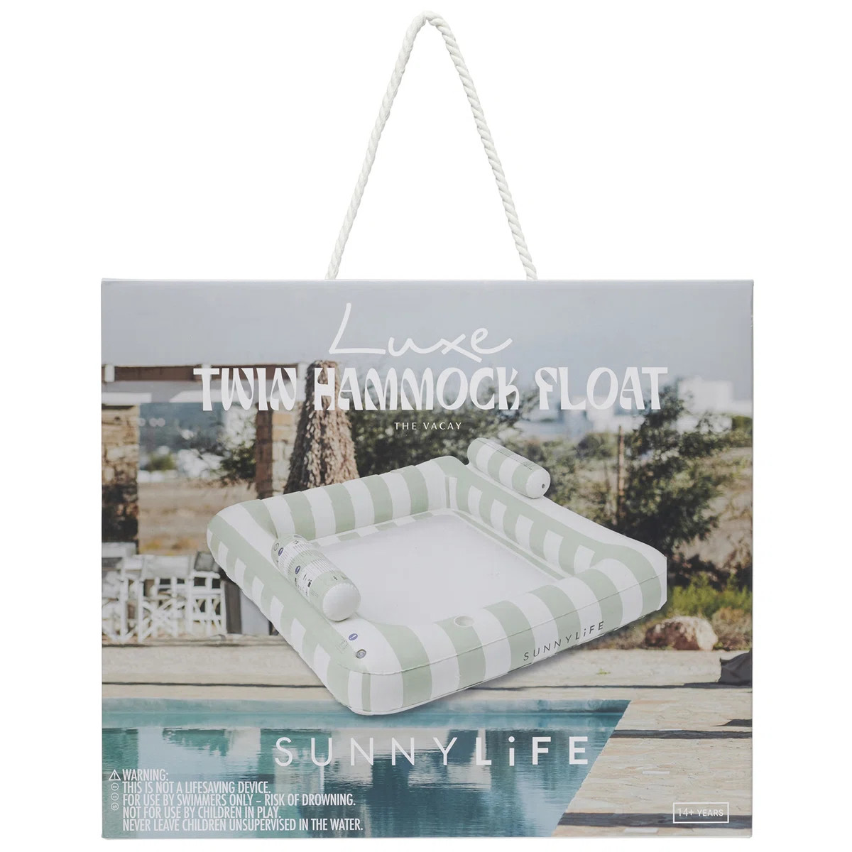 Sunnylife: Luxe Twin Hammock Float - The Vacay Soft Olive - 2 Person Inflatable Pool-Water Lounge... | Wayfair North America