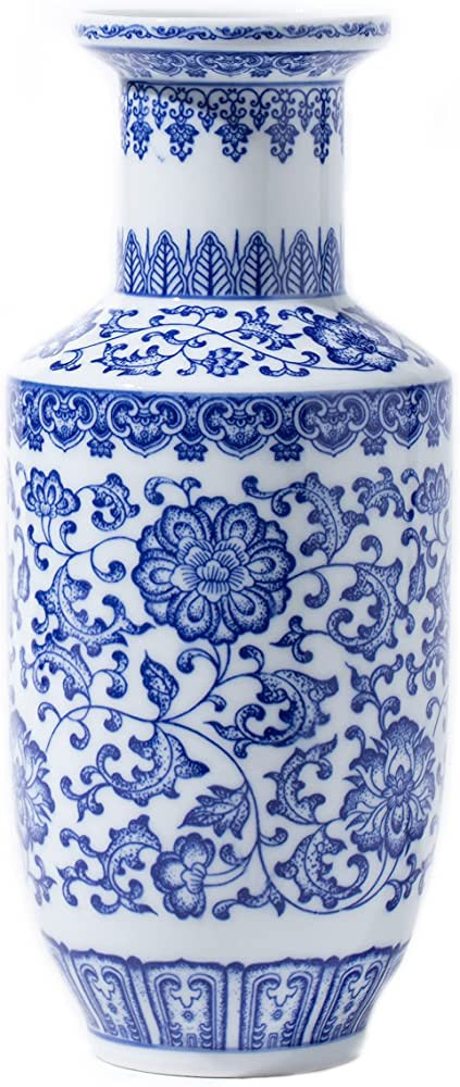 GaLouRo Blue and White Vase, Blue Vase, Chinoiserie Vase, Blue and White Ginger Jar Vase for Home... | Amazon (US)