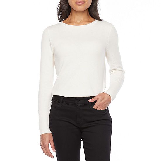 Worthington Womens Crew Neck Long Sleeve Pullover Sweater | JCPenney