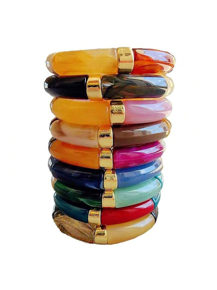 1pc Fashionable Leopard Print Acrylic Curved Adjustable Bracelet, Suitable For Women's Daily Wear | SHEIN