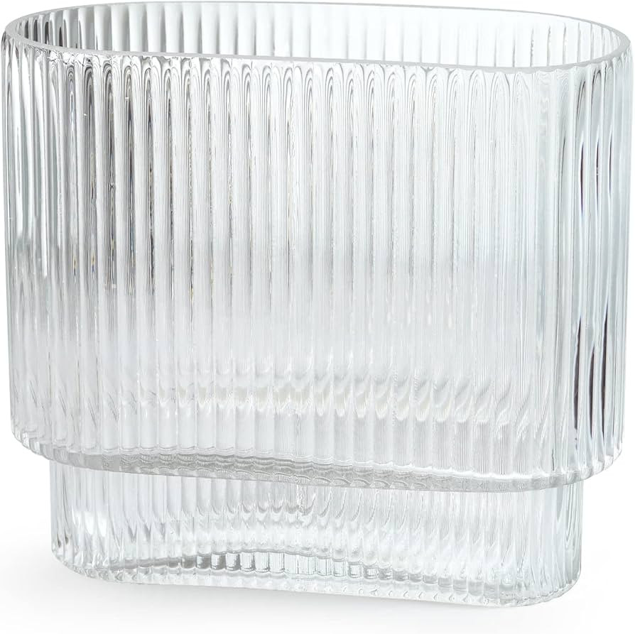 Clear Glass Vase Glass Vases for Flowers Clear Vase for Living Room Dining Table Entryway Office ... | Amazon (US)