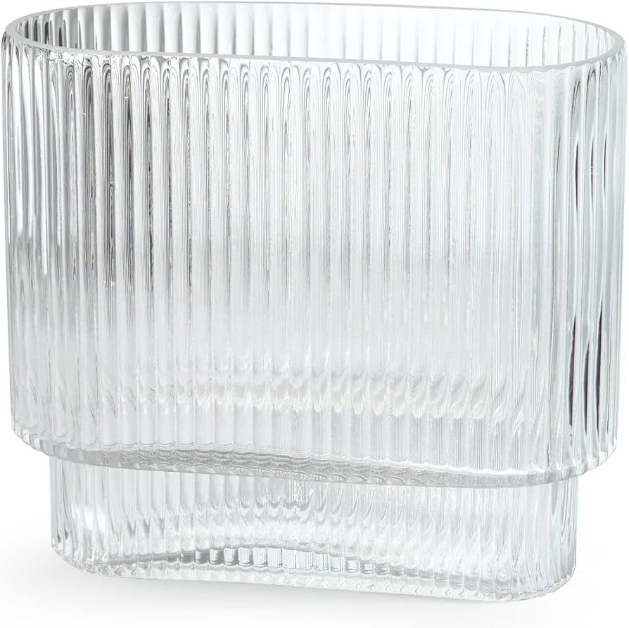 Clear Glass Vase Glass Vases for Flowers Clear Vase for Living Room Dining Table Entryway Office ... | Amazon (US)