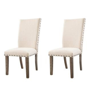 Dex Smookey Walnut Upholstered Side Chair Set DJX100SC | The Home Depot