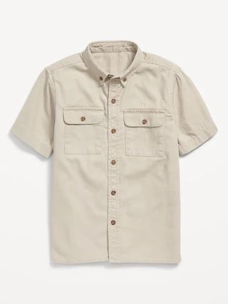 Short-Sleeve Utility Pocket Twill Shirt for Boys | Old Navy (US)