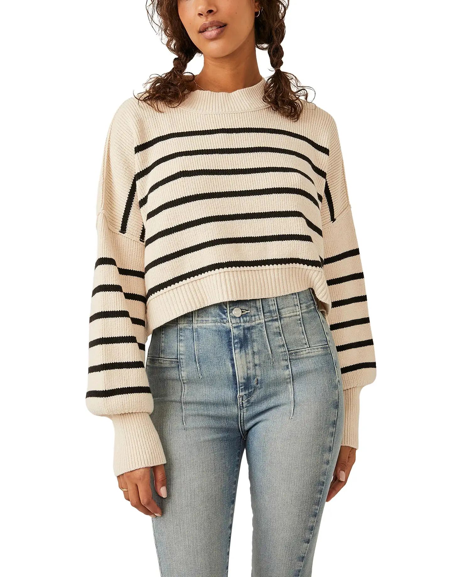 Stripe Easy Street Crop Pullover | Zappos