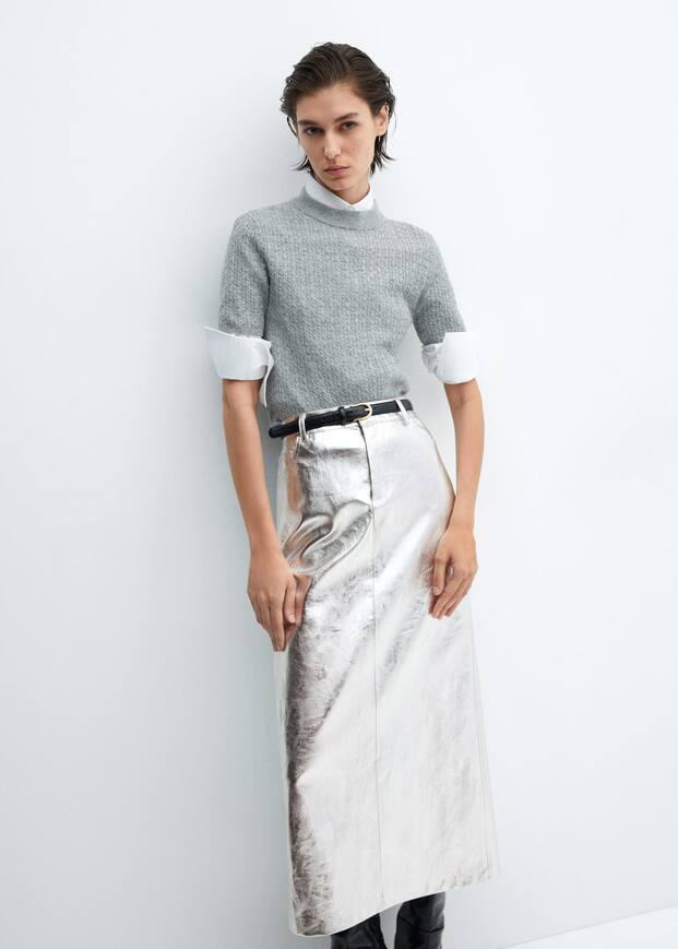 Metallic midi skirt -  Woman | MNG Australia | Mango (US/MX/AU)