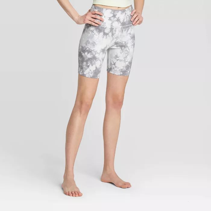 Women's Tie-Dye Bike Shorts - Colsie™ Gray | Target