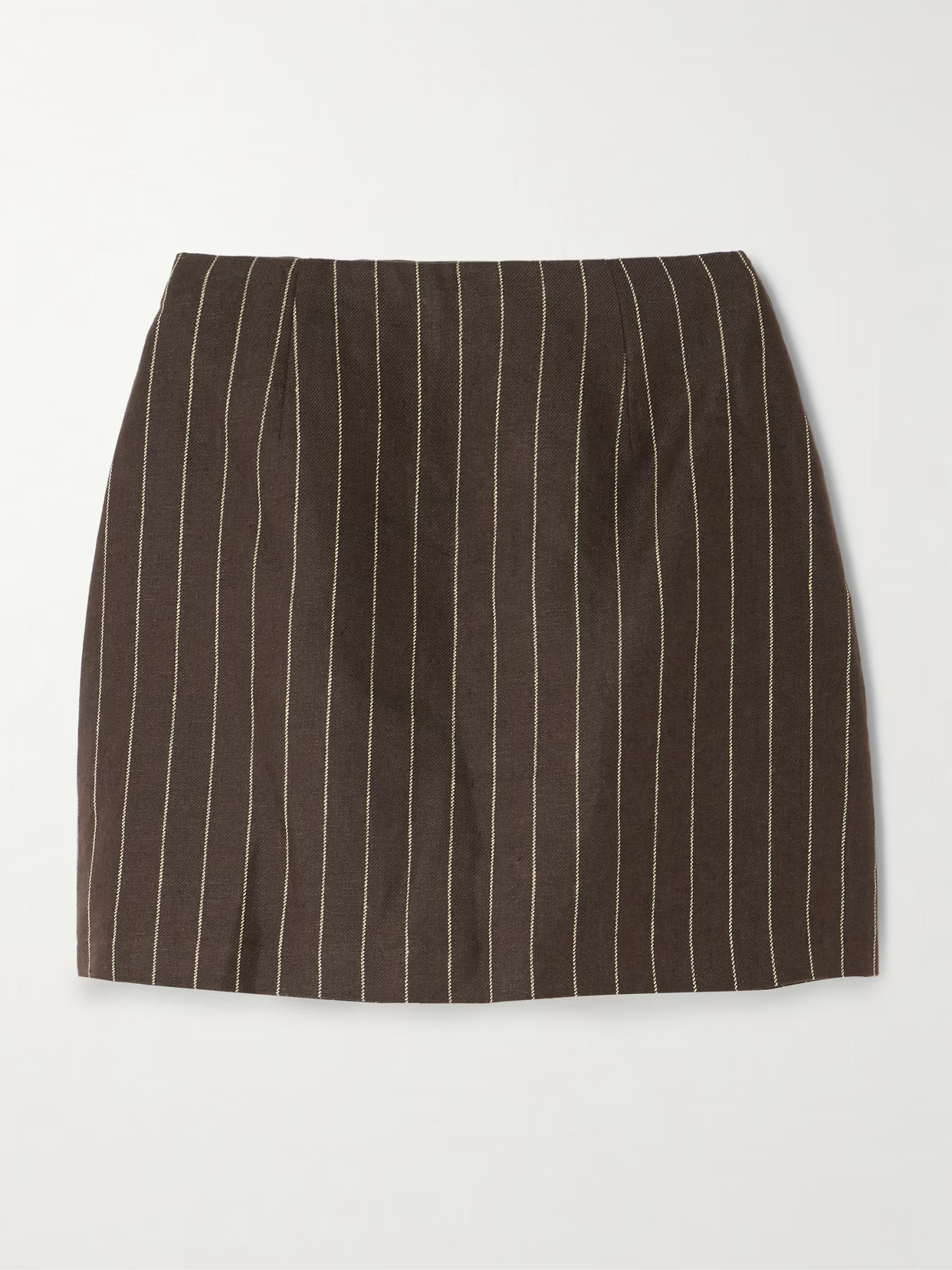 Posse - Alice Pinstriped Linen-twill Mini Skirt - Brown | NET-A-PORTER (US)