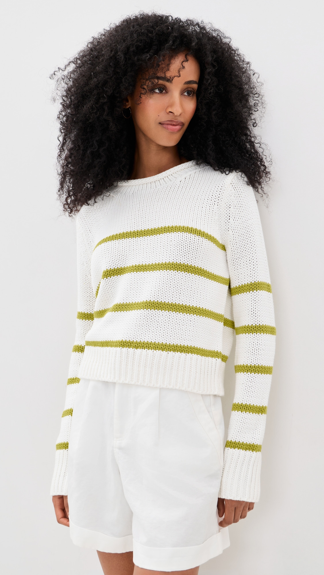 La Ligne Mini Marina Sweater Cream/Key Lime M | Shopbop