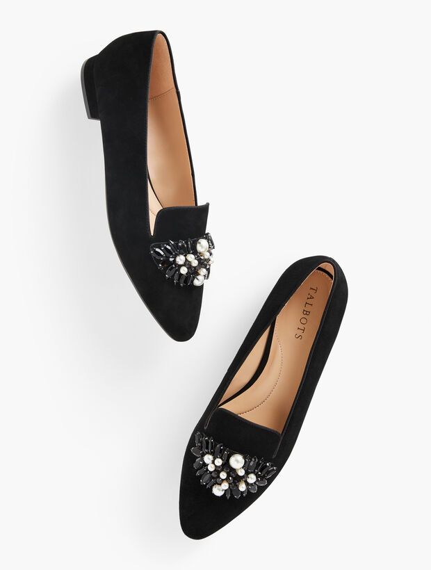 Edison Cluster Suede Flats | Talbots